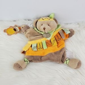 DouDou Et Compagnie Paris Native American Indian Teddy Bear Plush Lovey Puppet
